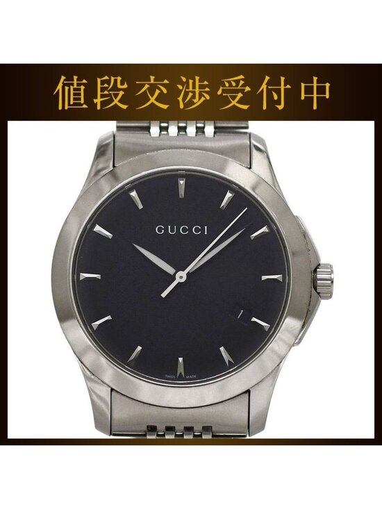 Gucci Watch Timeless Black Silver 126.4 main image 5